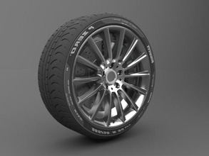 realistic tire wheel 3 car auto vehicle ruber rice 3d print model - Mito3D
