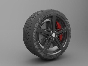 realistic tire wheel 6 car auto vehicle ruber rice 3d print model - Mito3D