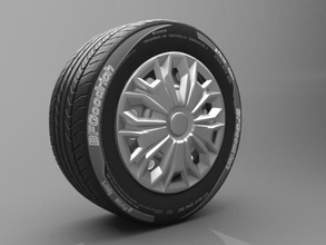realistic transit tire wheel 3d model in parts of auto 3dexport car vehicle ruber 3d print model - Mito3D