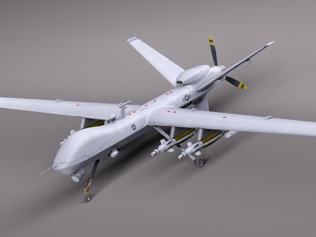reaper mq9 us drone predator 3d model in copter 3dexport usa textured army military force killer mq-9 air hunter assault 3D print model - Mito3D