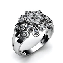 rebecca 14k 3d modello diamante oro gioielli la stampa anello anelli 3d print model - Mito3D