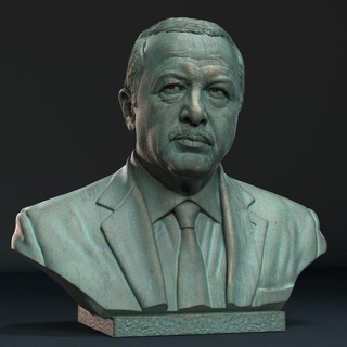 Recep erdogan Skulptur passen Truthahn Präsident Charakter Politiker Skulpturen Türkisch Istanbul politisch Führer 3dprint Kandidat Büste Miniaturen 3d print model - Mito3D