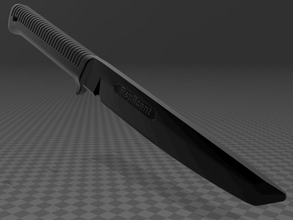 reconnaissance tanto formation couteau 3d impression modèle in main outils 3dexport acier froid 3d print model - Mito3D
