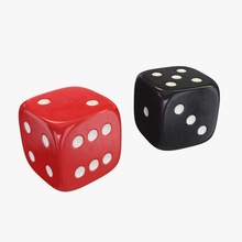 red black dice edged casino chance luck risk play game cube number vegas fun gambling leisure win pair poker 3d print model - Mito3D