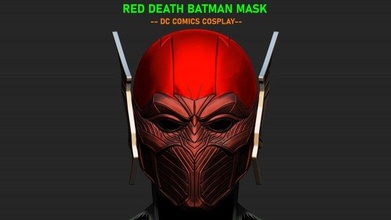 red death batman mask - flash dc comics 3d print model in toys 3dexport head bat man super heroes cosplay venom spider cocmics games 3d print model - Mito3D