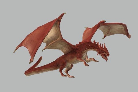 red dragon ready print sculpture dragons tales creature monster animals reptile dinosaur legendary beast character fantasy anime cartoon magical firebreathing wing 3d print model - Mito3D