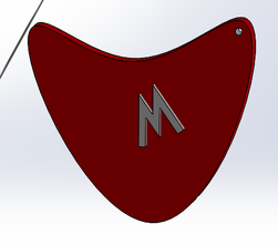 coração vermelho letra m livre carta amor keyhanger redheart 3d print model - Mito3D