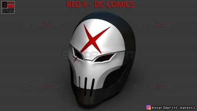 rojo x casco dc historietas 3d impresión modelo in juguetes 3dexport titán ss2 season3 capucha robin máscara cosplay juegos 3d print model - Mito3D