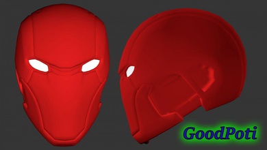 red hood helmet 3ds obj stl 3d model printing man marvel dc comics jason tdod games toys 3d print model - Mito3D