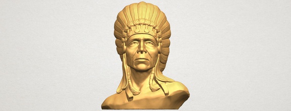 red indian 03 - bust car chair tree table sofa character game exterior human interior people girl house miniatures figurines sculpture holy jesus christian church 3d print model - Mito3D