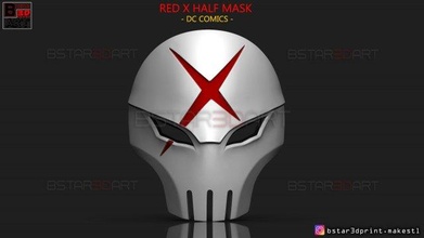 red x mask - dc comics 3d print model in toys 3dexport helmet titan ss2 season3 hood robin cosplay games 3d print model - Mito3D