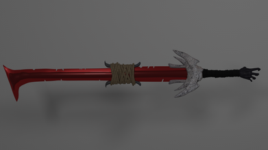 vermelho espada mítico pedra mão liquidificador 3d print model - Mito3D