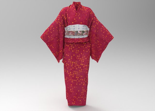 kırmızı yukata elbise çamaşırlar kumaş Giyim karakter insan vücut silah mobilya araç kılıç tabanca araba stilize Gıda hayvan ağaç kimono Japonya 3D print model - Mito3D