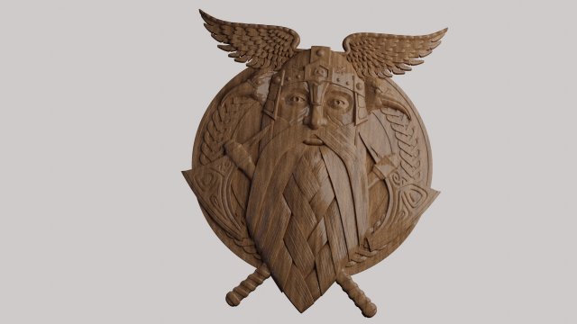 relief cnc 3d print model in 3dexport panno decor stl woodvorking woodcarving odin 3D print model - Mito3D