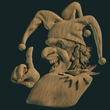 relief cnc jester 3d print model in man 3dexport decor artcam stl panno woodvorking harlequin 3d print model - Mito3D