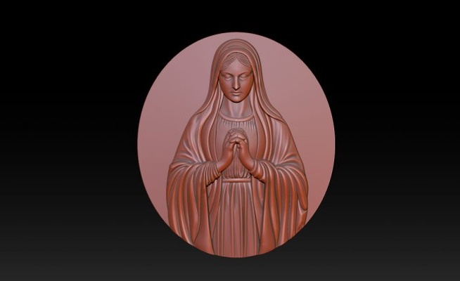 rahatlama model of bakire mary 3d yazdır in kolye 3dexport isa tanrı katolik kilise aziz kutsal takı mücevher dua namaz vesika bahçe gethsemane sanat heykeller 3d print model - Mito3D