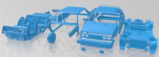 renault 11 gts turbo imprimible coche vehiculo 3d impresión modelo in automotor 3dexport espacio scalextric tamiya rc miniz pasatiempo micro 3d print model - Mito3D