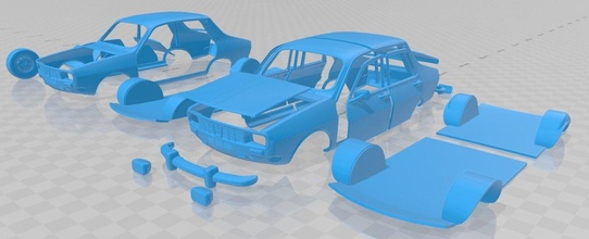 renault 12 dacia 1300 imprimible coche vehiculo 3d impresión modelo in automotor 3dexport espacio scalextric tamiya rc miniz pasatiempo micro 3d print model - Mito3D