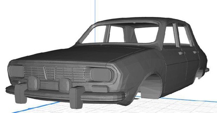 renault 12 dacia 1300 imprimable corps voiture 3d impression modèle in automobile 3dexport rc fente scalextric tamiya miniz loisir micro 3d print model - Mito3D