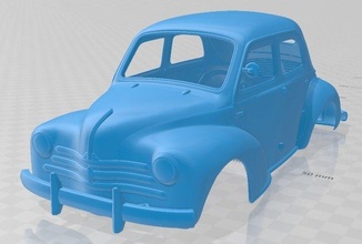 renault 4cv 1955 printable body car 3d print model in automotive 3dexport slot scalextric tamiya rc radio control shell old france 3d print model - Mito3D