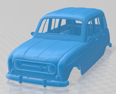 Renault 4l 1967 yazdırılabilir vücut araba otomotiv yuva ölçülü Tamiya rc miniz hobi mikro 3D print model - Mito3D