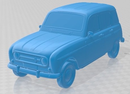 renault 4l 1967 printable car 3d print model in automotive 3dexport diorama modeling hobby solid scale 3d print model - Mito3D