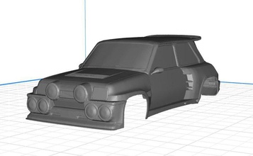 renault 5 copa turbo body car printable 3d print model in automotive 3dexport slot scalextric tamiya shell rc ninco fly miniz crawler automobile scale vintage old offroad raid rally 3d print model - Mito3D