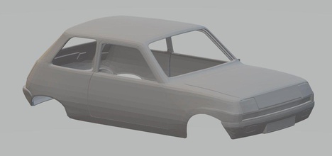 renault 5 imprimable corps de la voiture fente le système scalextric sport tamiya rc miniz 1-10 1-32 1-24 3d print model - Mito3D