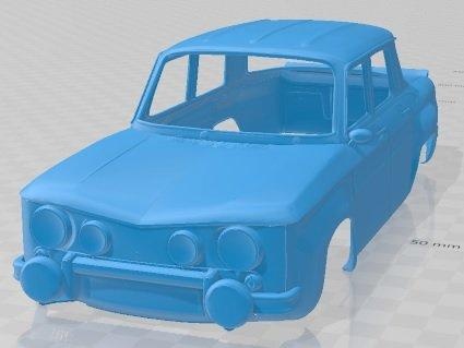 renault 8 gordini 1969 imprimable corps voiture 3d impression modèle automobile fente scalextric tamiya rc miniz loisir micro 3d print model - Mito3D