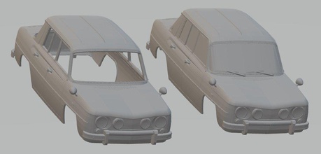 renault 8 gordini printable body car 3d print model in automotive 3dexport shell rc miniz tamiya old vintage slot scalextric 3d print model - Mito3D