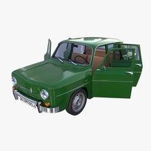 renault 8 iç yeşil 3d model in eski arabalar 3dexport antik dacia gordini sedan blender döngüleri dae fbx obj detaylı nostaljik fransızca r8 yarış araba genel 3d print model - Mito3D