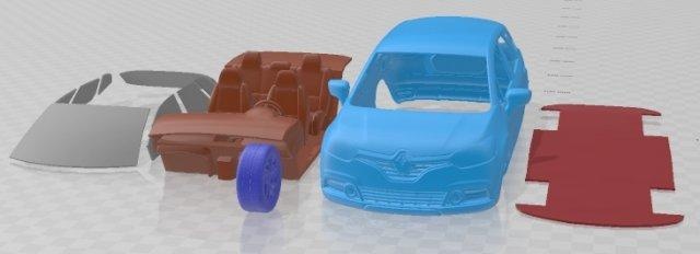 renault capturado 2014 imprimible coche vehiculo automotor espacio scalextric Tamiya rc miniz pasatiempo micro fundido presión 3d print model - Mito3D