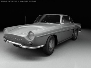 renault caravelle 3d model in classic cars 3dexport floride 1962 1961 1960 retro old car automobile vehicle coupe white ancient french sport rear engine high poly polygonal quality vray v-ray 3d print model - Mito3D
