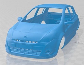 renault clio 5 portas 2010 imprimível corpo carro 3d impressão modelo in automotivo 3dexport fenda escalextrico tamiya rc miniz passatempo micro 3d print model - Mito3D