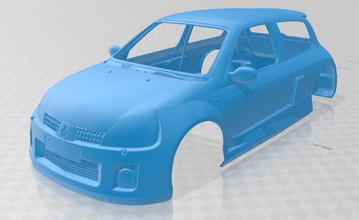 renault spor clio v6 2003 yazdırılabilir vücut araba 3d yazdır model in otomotiv 3dexport yuva ölçülü tamiya rc miniz hobi 3d print model - Mito3D