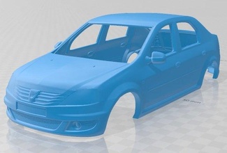 renault dacia logan sedán 2011 imprimible cuerpo coche vehiculo espacio scalextric Tamiya rc miniz pasatiempo micro 3d print model - Mito3D