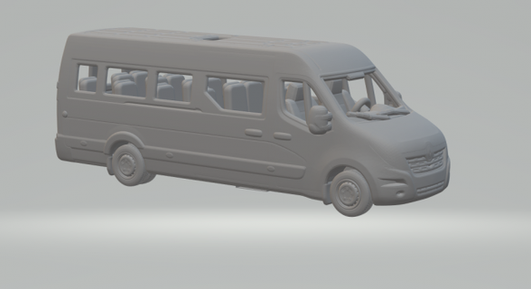 renault Maître minibus véhicule moulé pression voiture roues chaudes miniatures fente impression imprimé chaud 3d print model - Mito3D