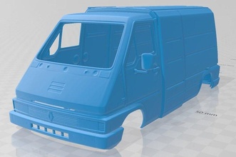 renault master panel van 1980 printable body 3d print model in automotive 3dexport slot scalextric tamiya rc miniz hobby micro 3d print model - Mito3D