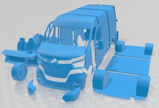 Renault usta kamyonet l2h2 2020 yazdırılabilir yuva ölçülü Tamiya rc miniz hobi mikro 3d print model - Mito3D