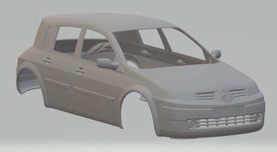 renault megano imprimível corpo carro 3d impressão modelo in automotivo 3dexport fenda escalextrico tamiya rc 1 10 14 32 24 3d print model - Mito3D