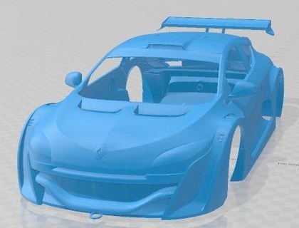 renault megane trofeo ii stampabile corpo macchina settore automobilistico fessura scalextric tamiya rc miniz passatempo micro 3d print model - Mito3D