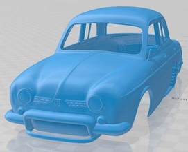 renault ondine dauphine 1956-1967 printable body car 3d print model in automotive 3dexport slot scalextric tamiya miniz rc hobby micro 3d print model - Mito3D
