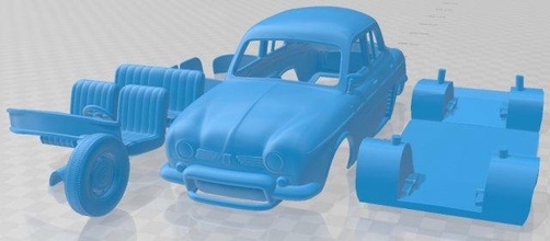 renault ondine dauphine 1956-1967 printable car 3d print model in automotive 3dexport slot scalextric tamiya rc miniz hobby micro 3d print model - Mito3D
