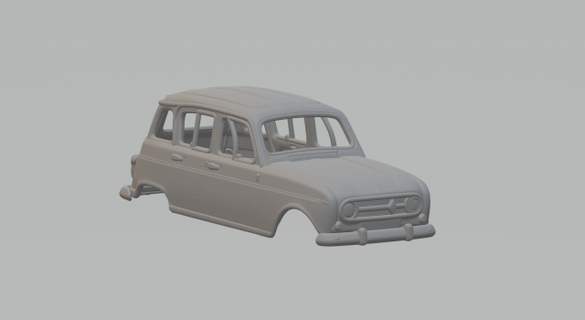 renault r4 vehicle diecast slotcar hotwheels miniatures slot print printed hot wheels 3d print model - Mito3D