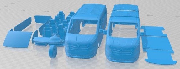 renault trafic spaceclass lwb 2021 printable van 3d print model in automotive 3dexport slot scalextric tamiya rc miniz hobby micro 3d print model - Mito3D