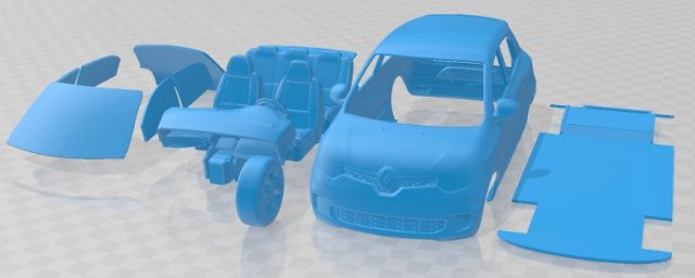 renault twingo 2021 imprimible coche vehiculo espacio scalextric Tamiya rc miniz pasatiempo micro 3D print model - Mito3D