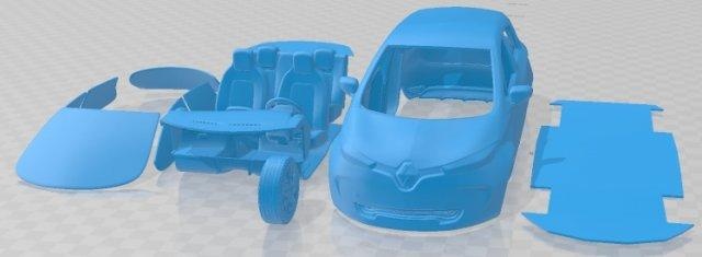 renault Zoe 2016 imprimible coche vehiculo automotor espacio scalextric Tamiya rc miniz pasatiempo micro 3d print model - Mito3D