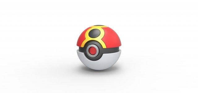 wiederholen Ball Pokeball Pokémon Konzept Container Anime Spielzeug drucken druckbar Wiederholungsball 3d print model - Mito3D