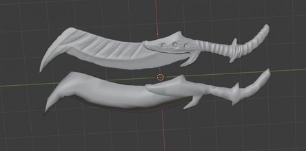 reptilian sword free assets game melle props props-game 3d print model - Mito3D