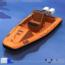 rescate barco 3d modelo in barcos 3dexport inflable mar embarcacion oceano seguro salvar equipo seguridad llamada socorro asistencia onda agua marinero 3d print model - Mito3D
